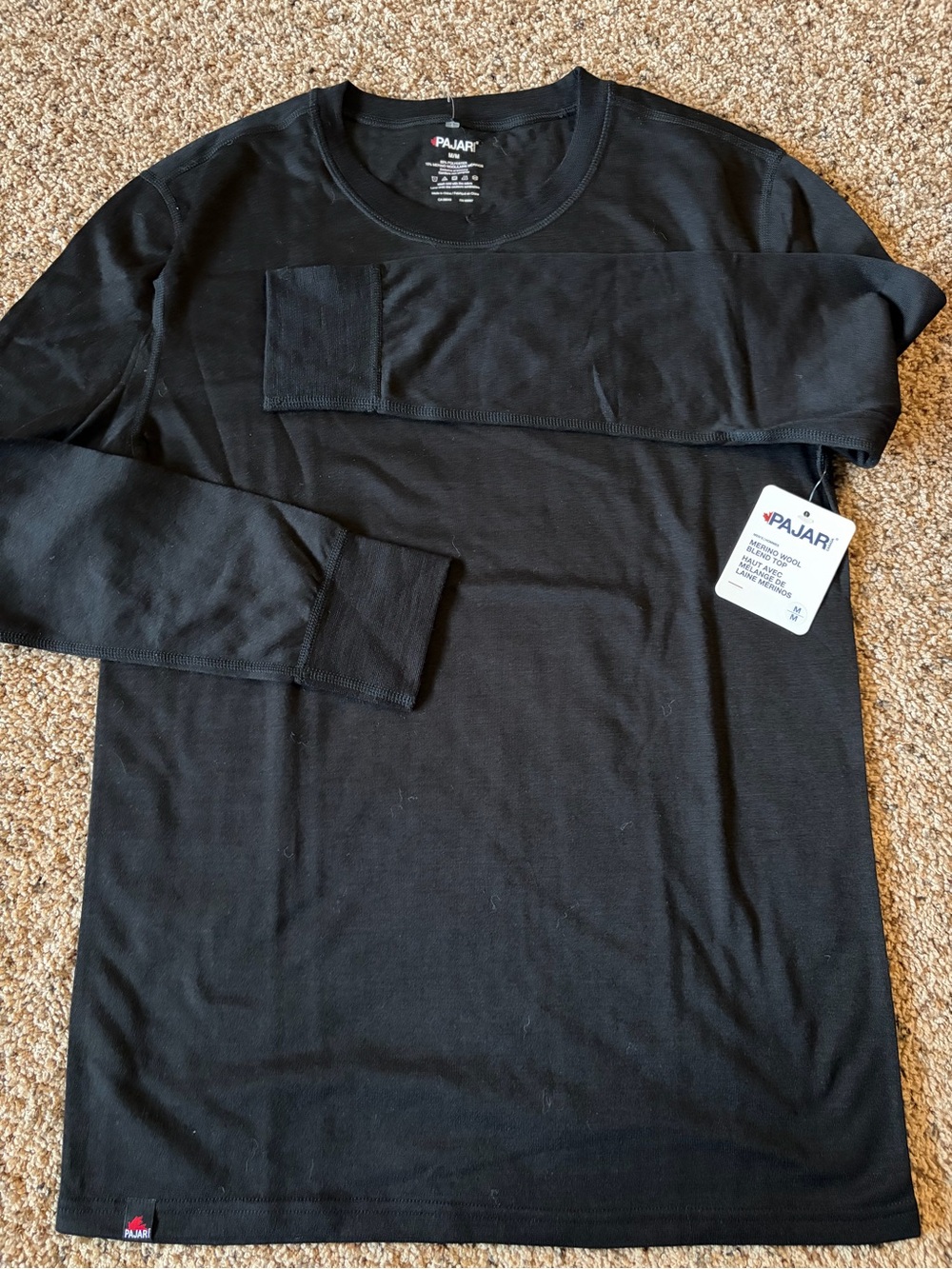 Pajar Men’s Long Sleeve Crewneck Shirt in Black